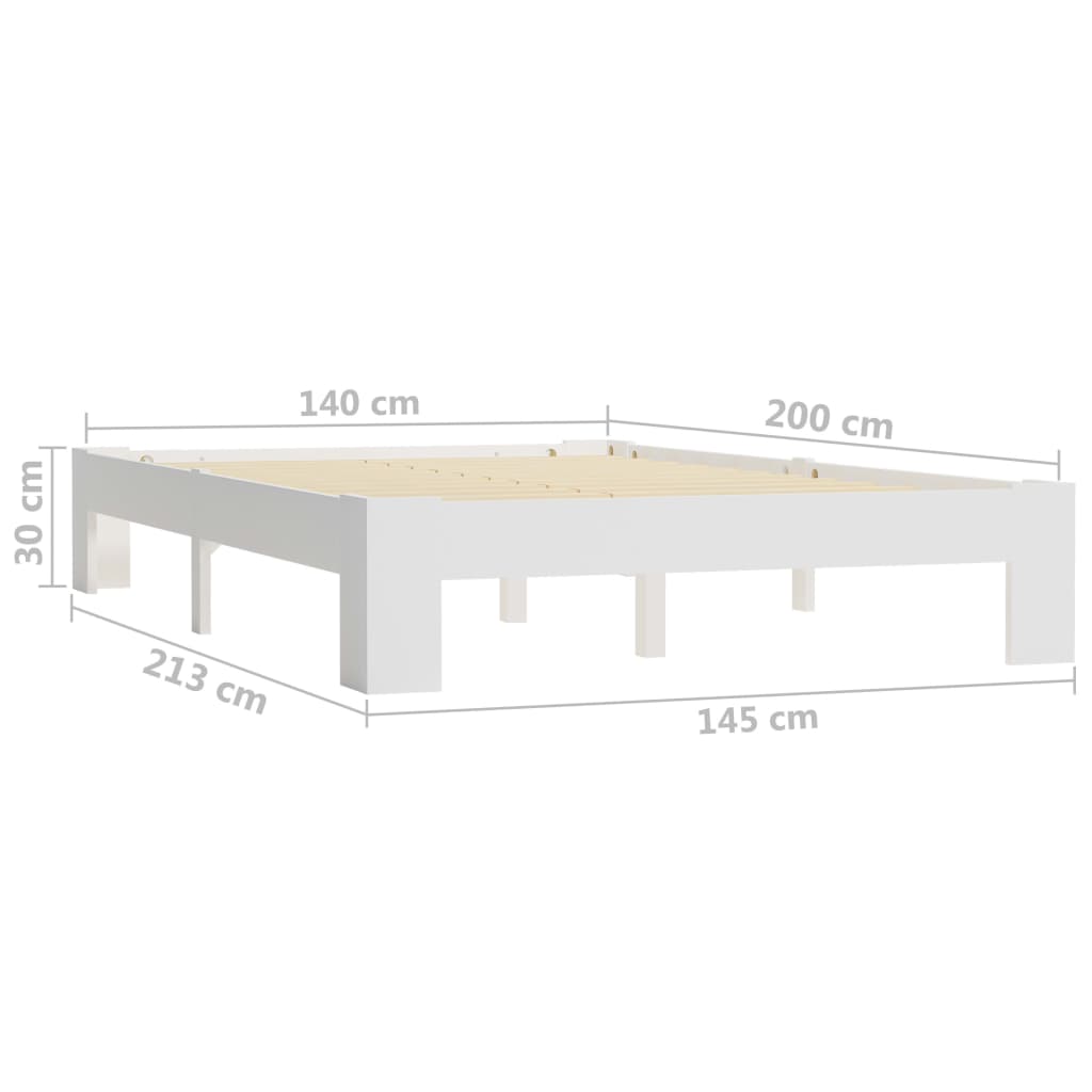 Estrutura de cama 140x200 cm pinho maciço branco - Image 6