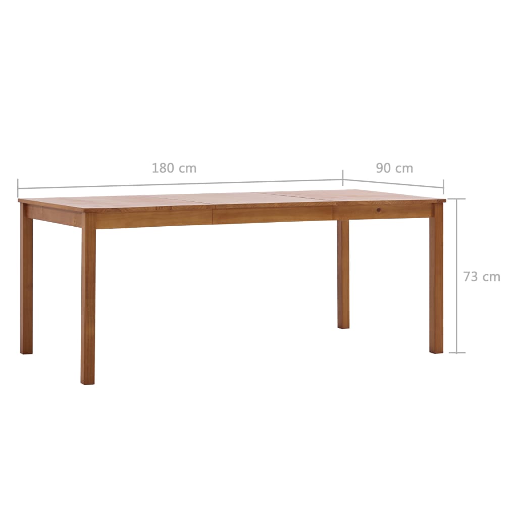 Mesa de jantar 180x90x73 cm madeira de pinho castanho mel - Image 6