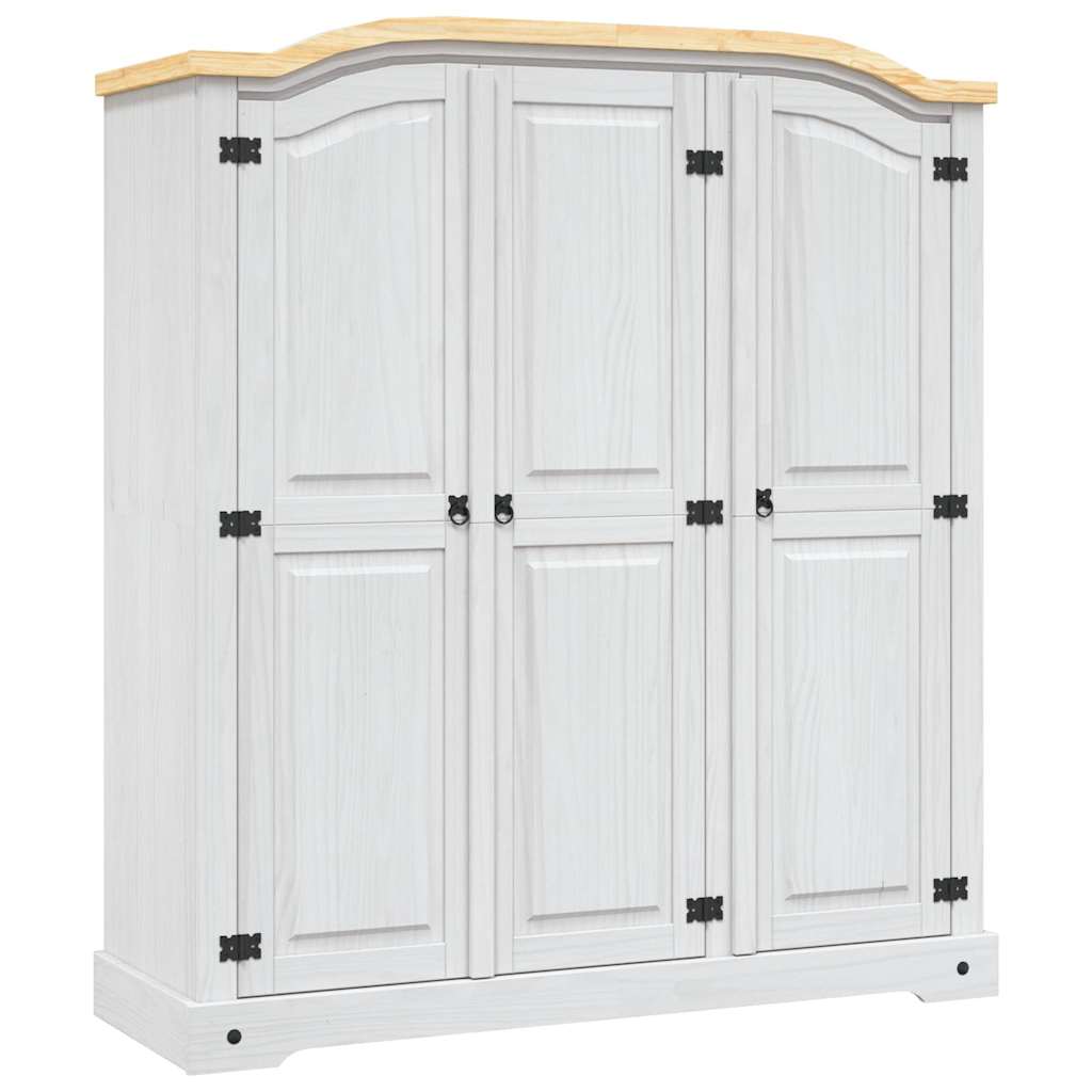 Roupeiro Corona Range pinho mexicano com 3 portas branco