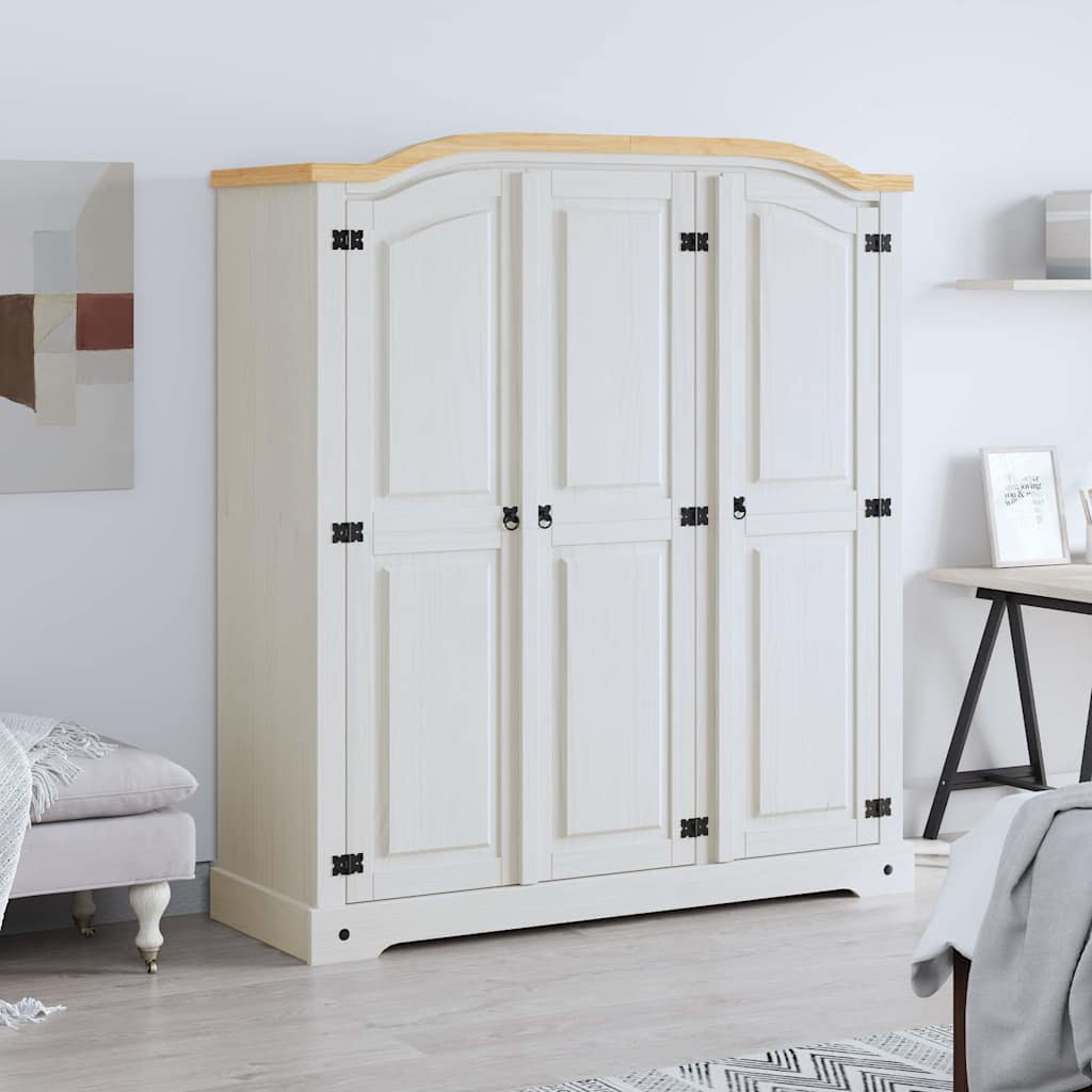 Roupeiro Corona Range pinho mexicano com 3 portas branco - Image 2