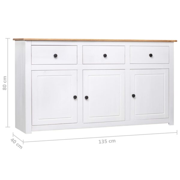 Aparador 135x40x80 cm pinho maciço panama branco - Image 11