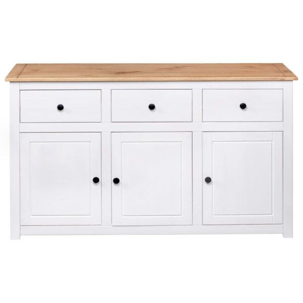 Aparador 135x40x80 cm pinho maciço panama branco - Image 6
