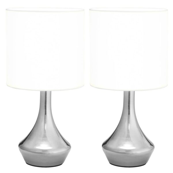 Candeeiros de secretária ativados por toque 2 pcs branco E14 - Image 2