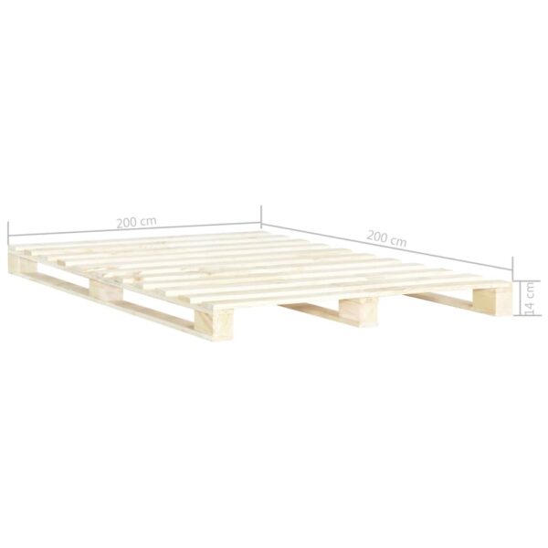 Estrutura de cama em paletes pinho maciço 200x200 cm - Image 6