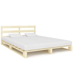 Estrutura de cama em paletes pinho maciço 200x200 cm