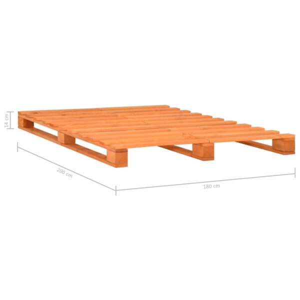 Estrutura de cama em paletes pinho maciço 180x200 cm castanho - Image 7