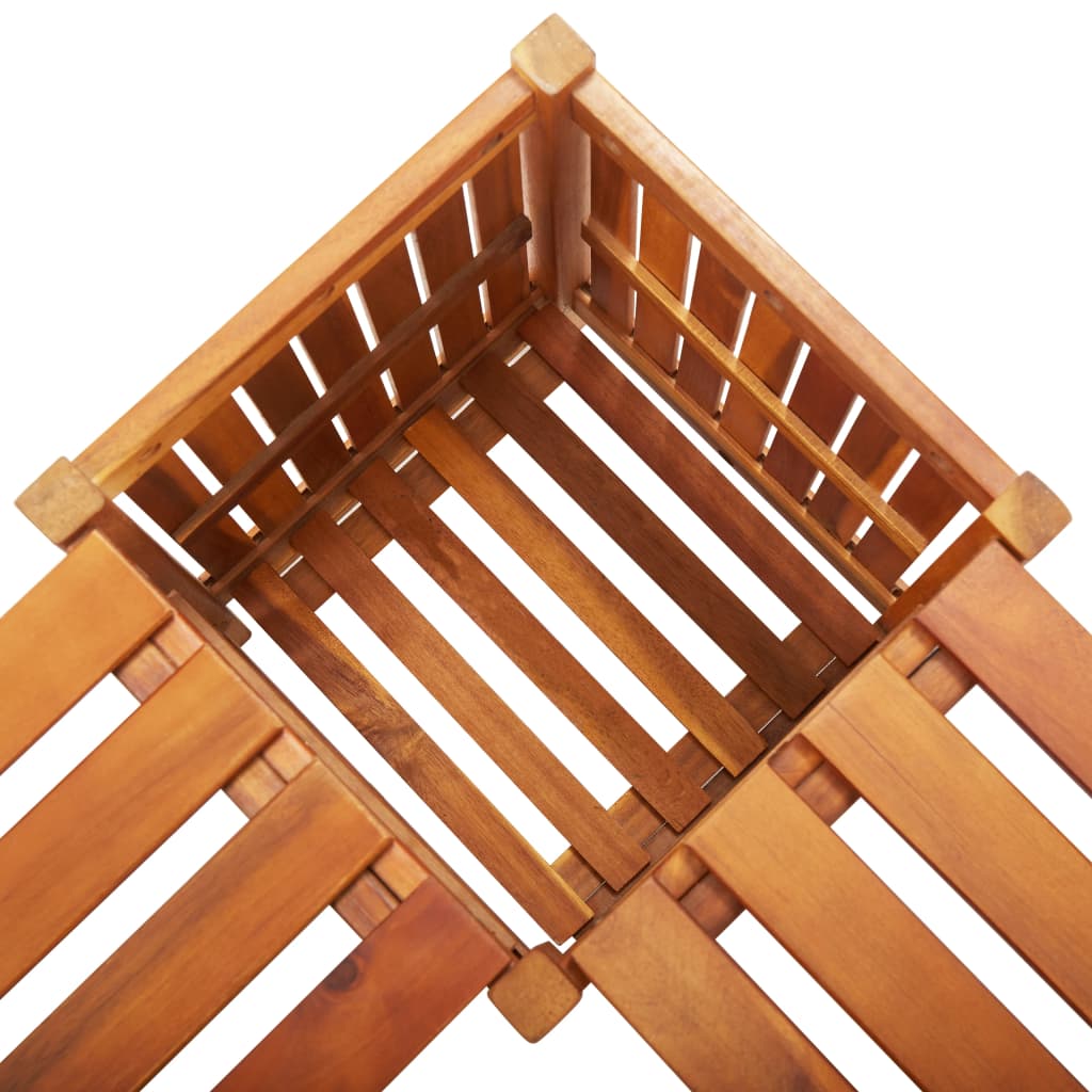 Banco canto c/ vaso jardim 117x117x40 cm madeira acácia maciça - Image 5