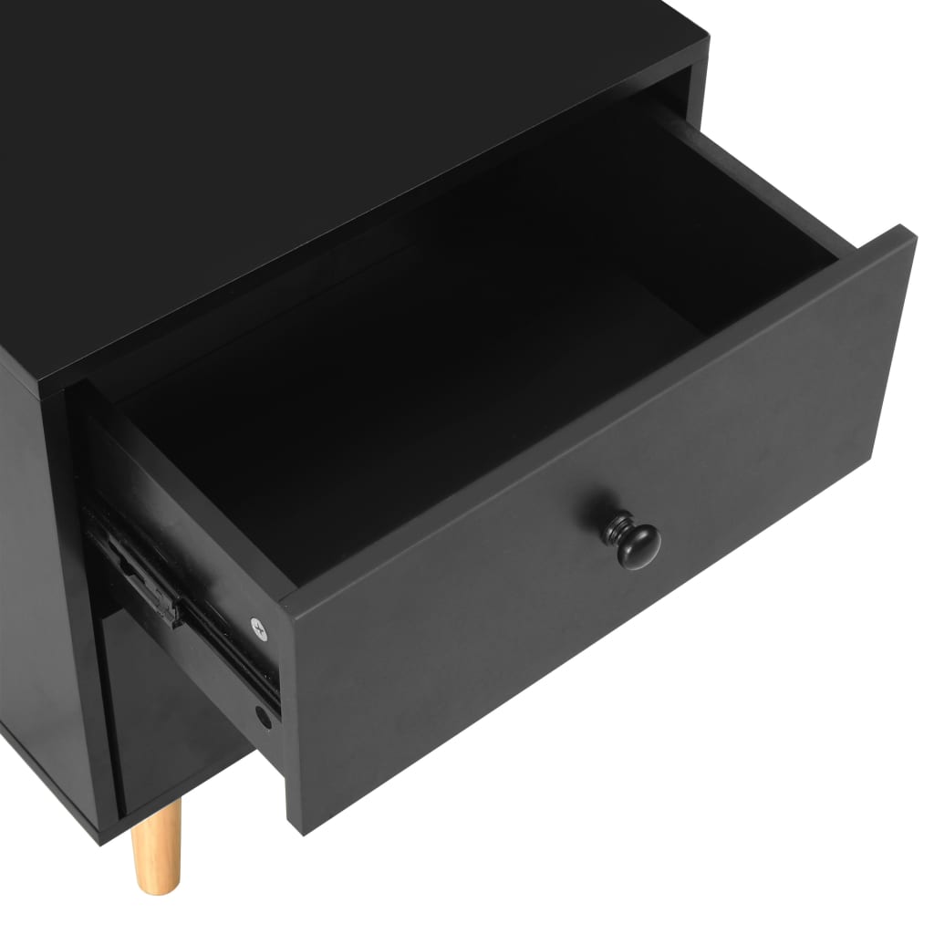 Mesas de cabeceira 2 pcs 40x30x50 cm pinho maciço preto - Image 9