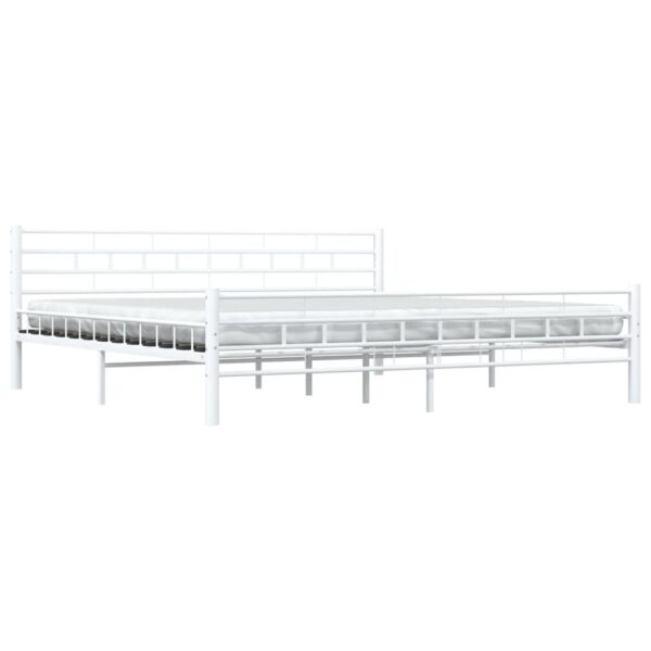 Estrutura de cama 200x200 cm metal branco - Image 2