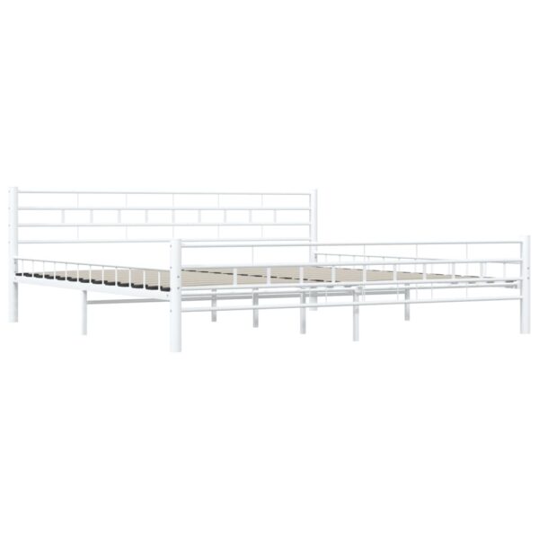 Estrutura de cama 200x200 cm metal branco - Image 3