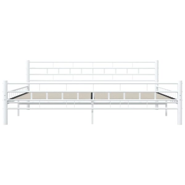 Estrutura de cama 200x200 cm metal branco - Image 4