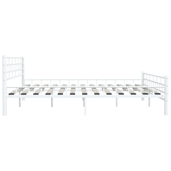 Estrutura de cama 200x200 cm metal branco - Image 5