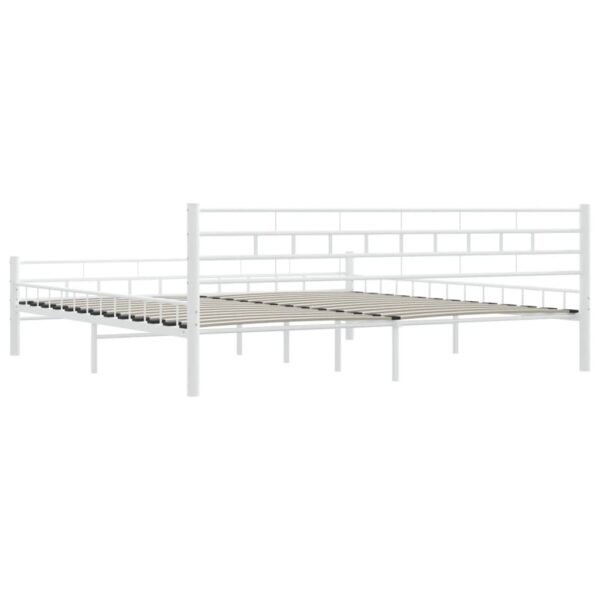 Estrutura de cama 200x200 cm metal branco - Image 6