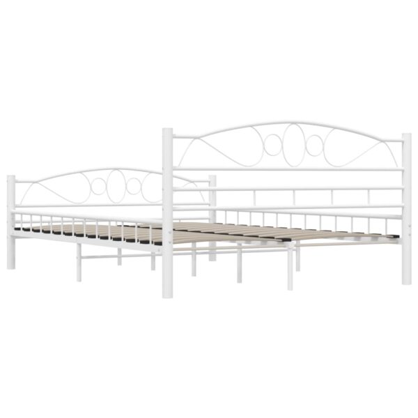 Estrutura de cama metal 140x200 cm branco - Image 6