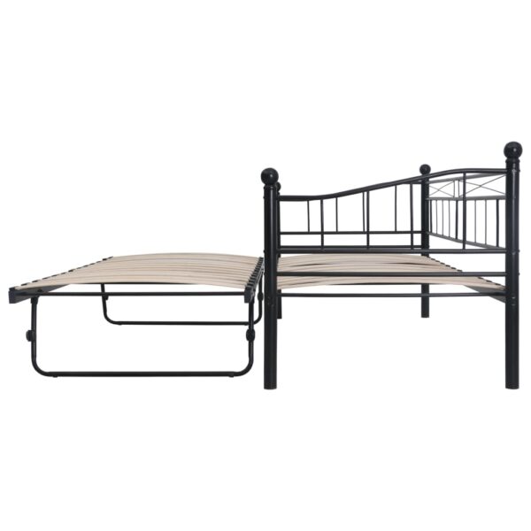 Estrutura de cama em aço 180x200/90x200 cm preto - Image 4
