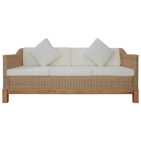 3 pcs conjunto de sofás com almofadões vime natural - Image 11