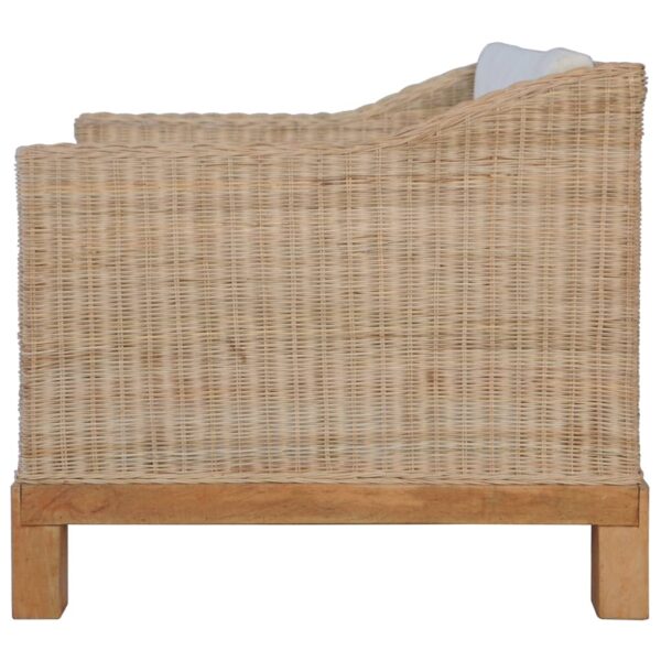 3 pcs conjunto de sofás com almofadões vime natural - Image 5