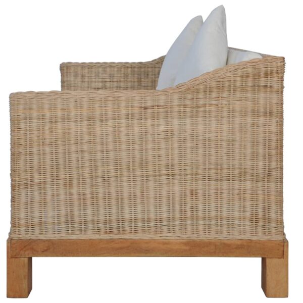 3 pcs conjunto de sofás com almofadões vime natural - Image 8