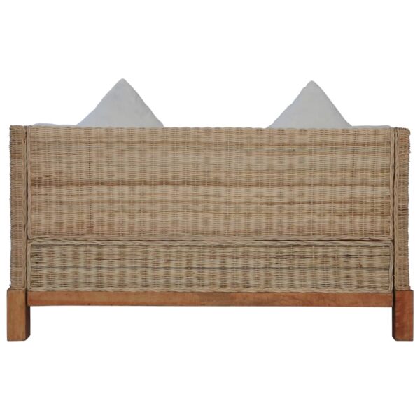 3 pcs conjunto de sofás com almofadões vime natural - Image 9