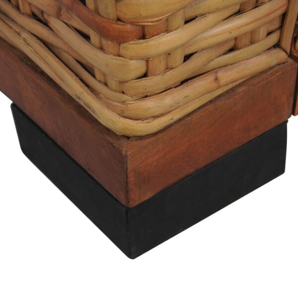 2 pcs conjunto de sofás com almofadões vime natural castanho - Image 12