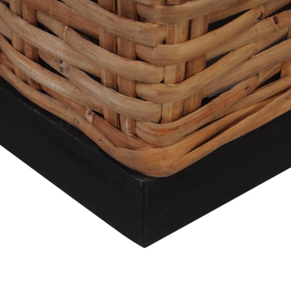 2 pcs conjunto de sofás com almofadões vime natural - Image 11