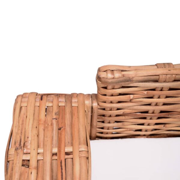 2 pcs conjunto de sofás com almofadões vime natural - Image 12