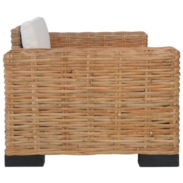 2 pcs conjunto de sofás com almofadões vime natural - Image 4