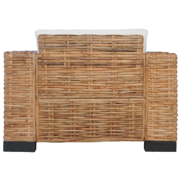 2 pcs conjunto de sofás com almofadões vime natural - Image 5
