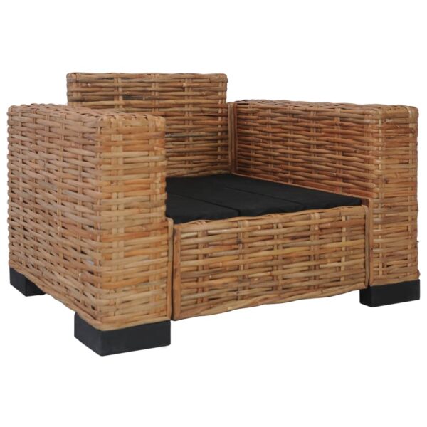 2 pcs conjunto de sofás com almofadões vime natural - Image 6