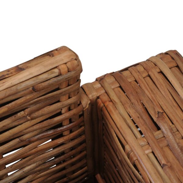 2 pcs conjunto de sofás com almofadões vime natural - Image 9