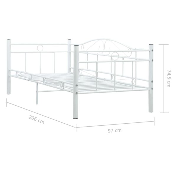 Estrutura sofá-cama 90x200 cm metal branco - Image 6