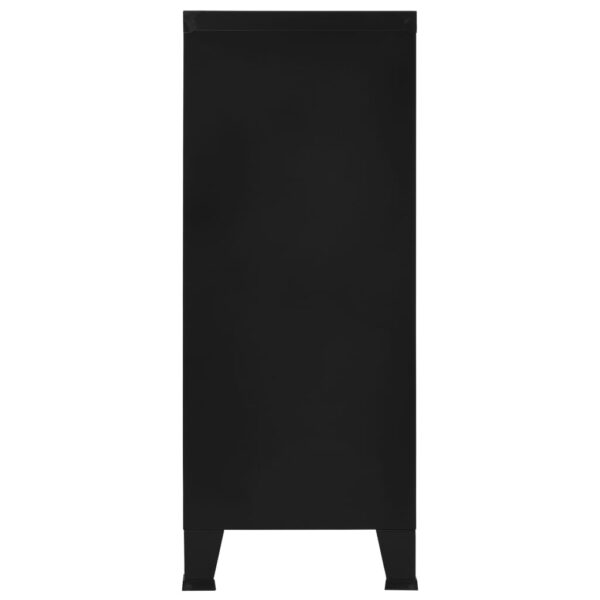 Aparador de arrumação industrial 90x40x100 cm aço preto - Image 5
