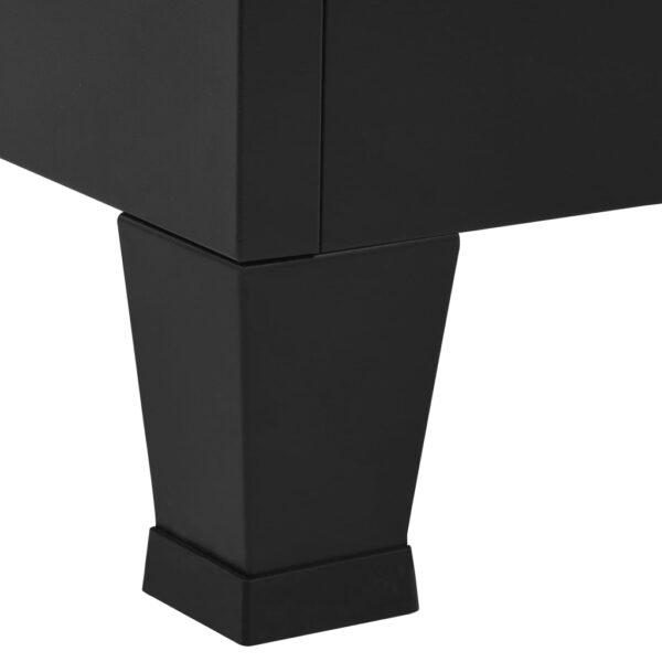 Aparador de arrumação industrial 90x40x100 cm aço preto - Image 6