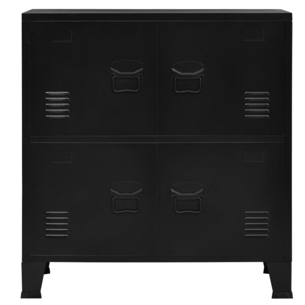 Aparador de arrumação industrial 75x40x80 cm aço preto - Image 3