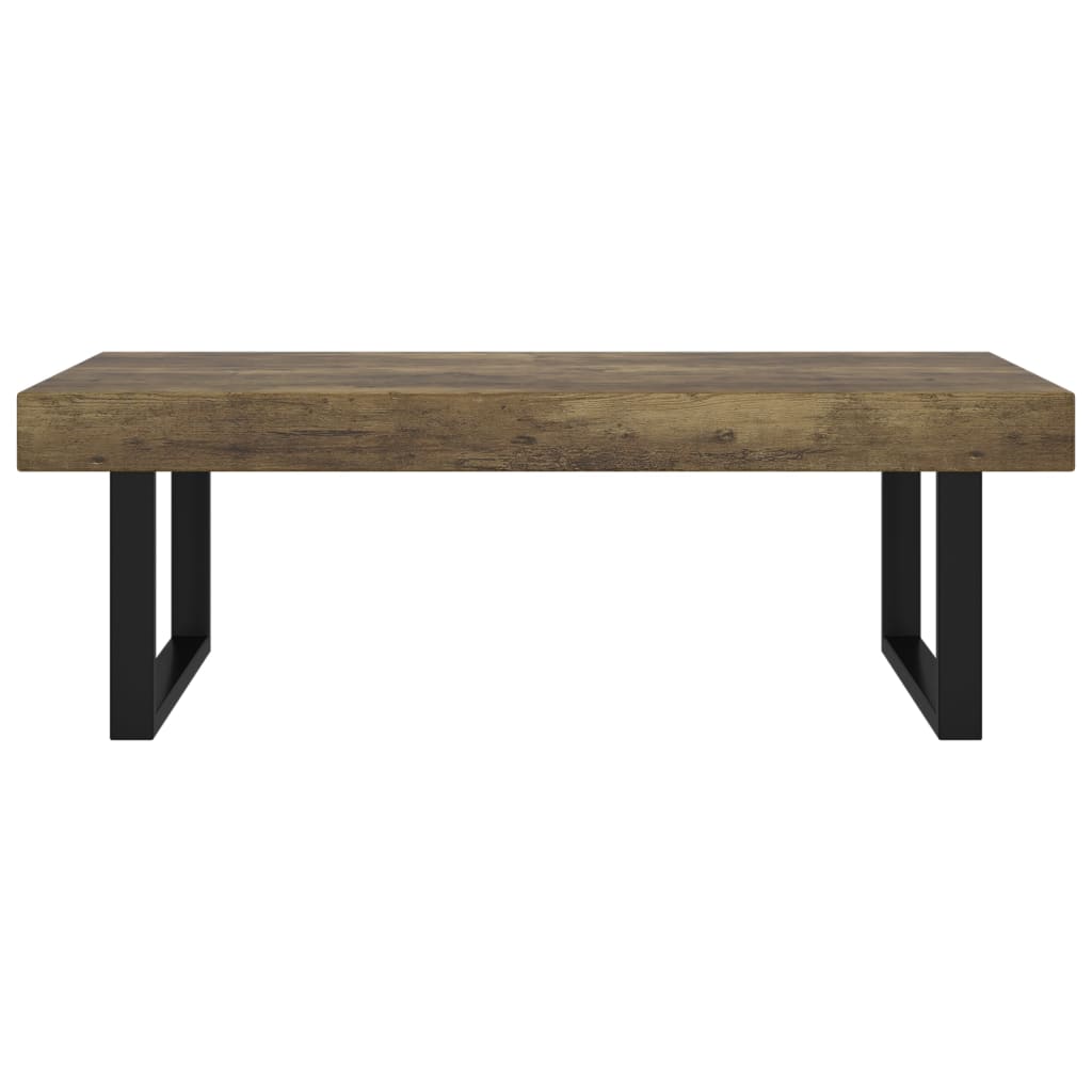 Mesa de centro 120x60x40 cm MDF e ferro castanho-escuro e preto - Image 2