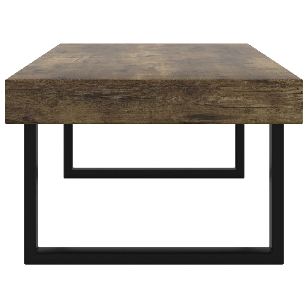 Mesa de centro 120x60x40 cm MDF e ferro castanho-escuro e preto - Image 3