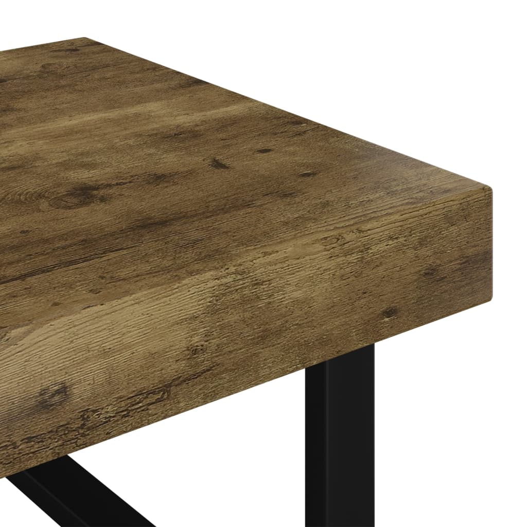 Mesa de centro 120x60x40 cm MDF e ferro castanho-escuro e preto - Image 4