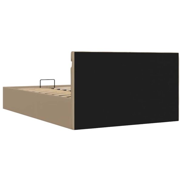 Cama hidrául. arrumação e LED 140x200cm couro artif. cappuccino - Image 7