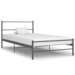 Estrutura de cama 100x200 cm metal cinzento