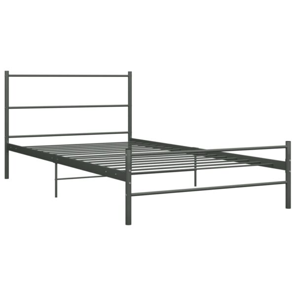 Estrutura de cama 100x200 cm metal cinzento - Image 2