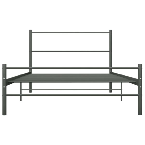 Estrutura de cama 100x200 cm metal cinzento - Image 3