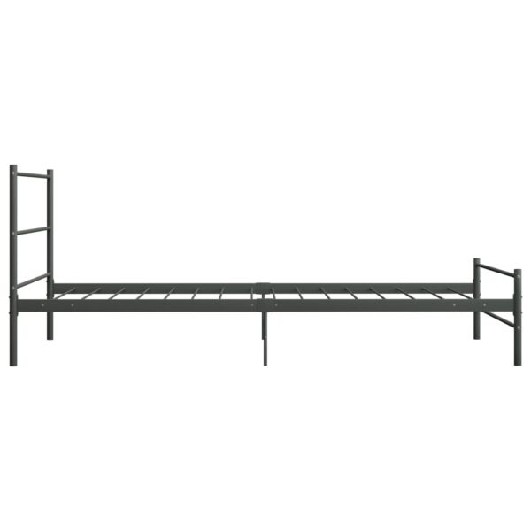 Estrutura de cama 100x200 cm metal cinzento - Image 4