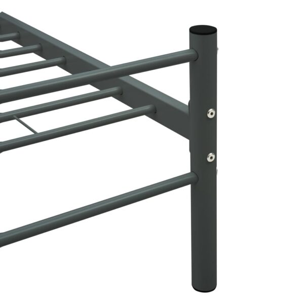 Estrutura de cama 100x200 cm metal cinzento - Image 6