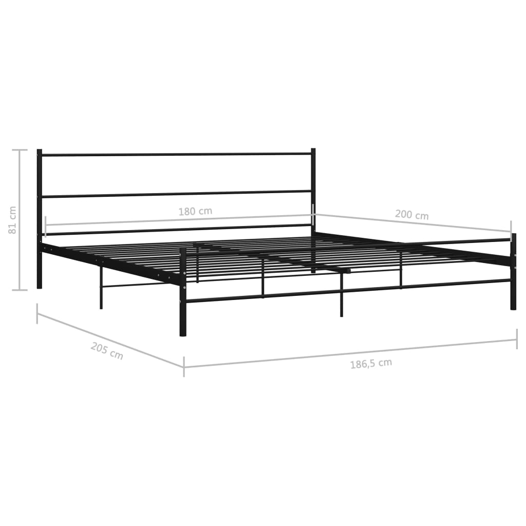 Estrutura de cama 180x200 cm metal preto - Image 7