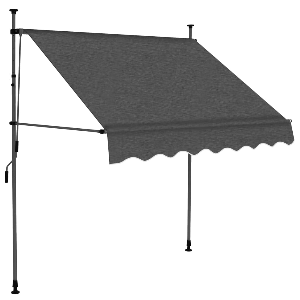 Toldo retrátil manual com LED 100 cm antracite - Image 2