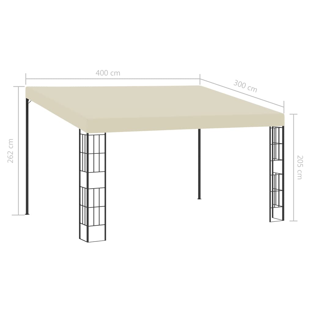 Gazebo de montagem na parede 3x4 m tecido creme - Image 6