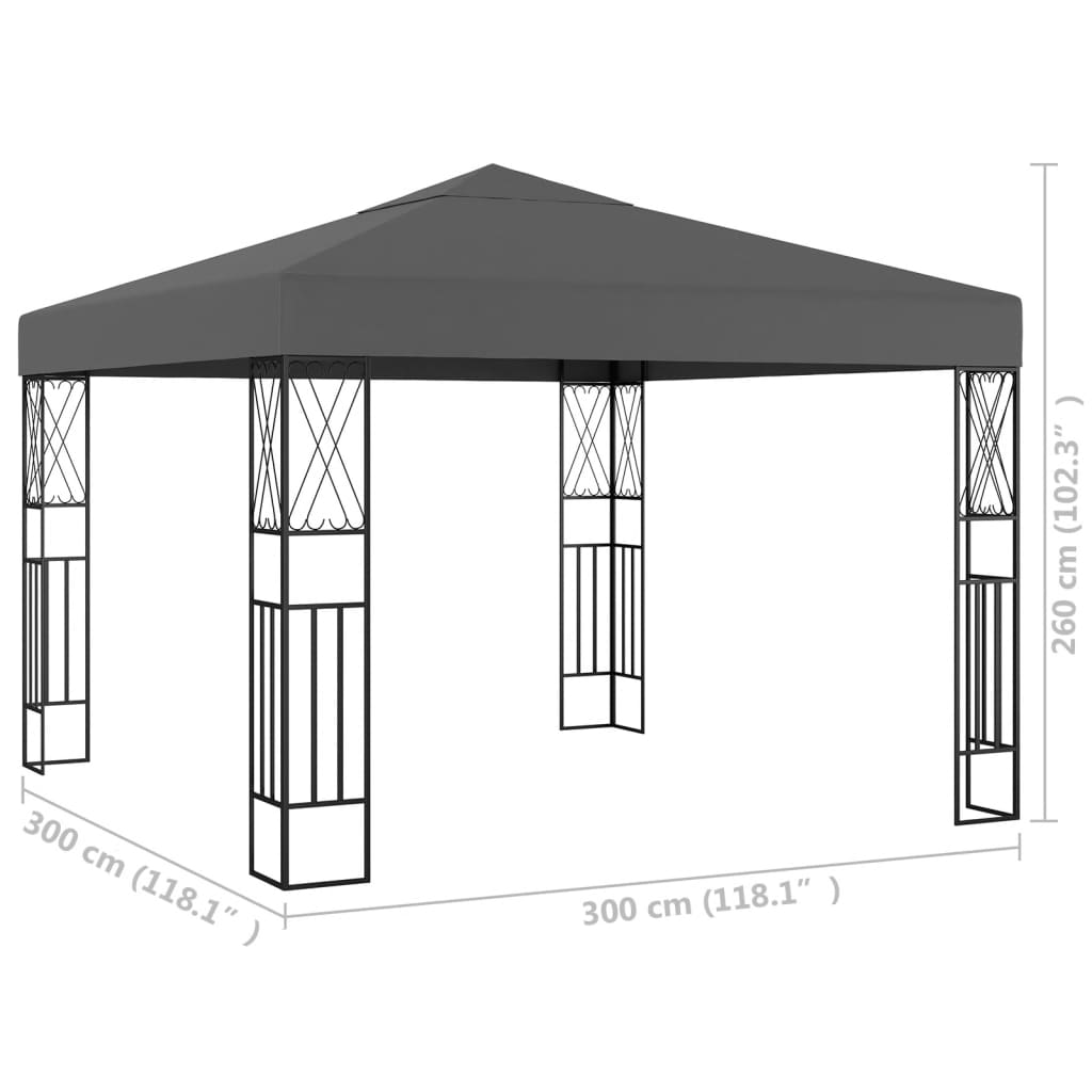 Gazebo 3x3 m tecido antracite - Image 5