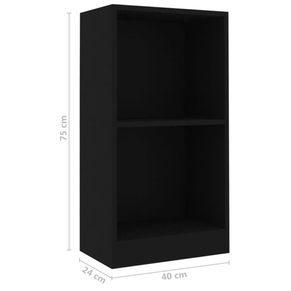 Estante 40x24x75 cm derivados de madeira preto - Image 5