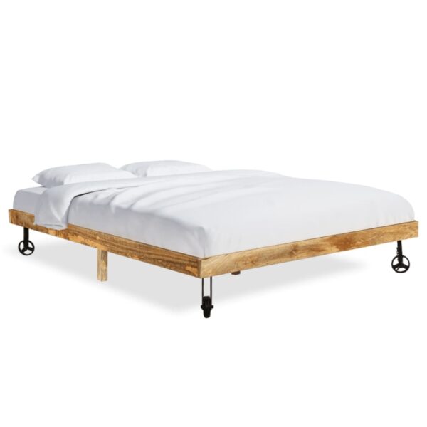 Estrutura de cama madeira de mangueira maciça 200x200 cm