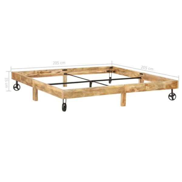 Estrutura de cama madeira de mangueira maciça 200x200 cm - Image 6